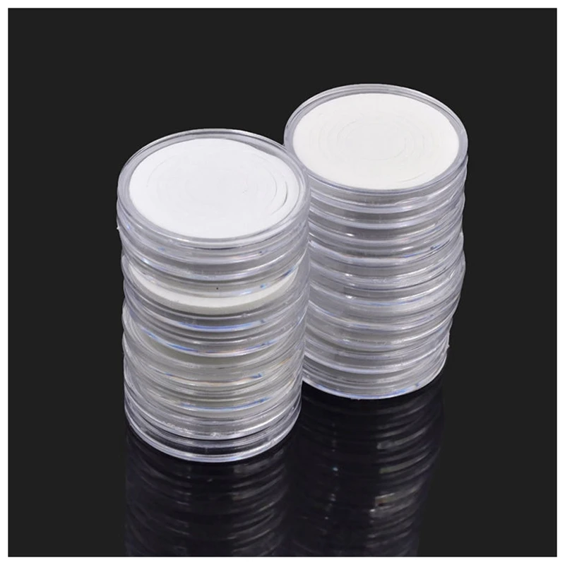60 Pcs 46mm Coin Cases Capsules Holder Applied Clear Plastic Round Storage Box Promotion | Boxes & Bins