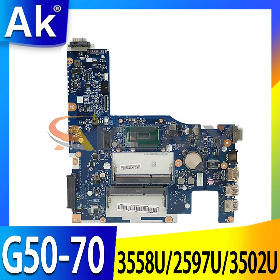 

Akemy ACLU1/ACLU2 UMA NM-A272 For Lenovo G50-70 Z50-70 Laptop Motherboard 5B20G38593 SR1DV 3558U/2597U/3502U DDR3L FU Lly Tested