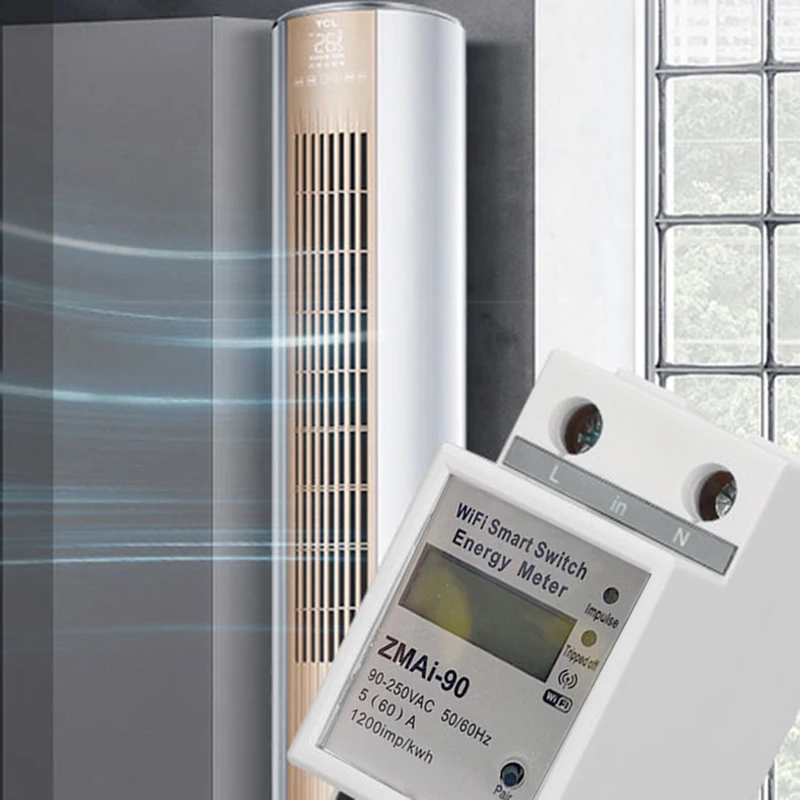 

WiFi Smart Power Meter Switch Power Consumption Energy Monitoring Meter 110V 220V Din Rail Smart Life/Tuya App Remote Control