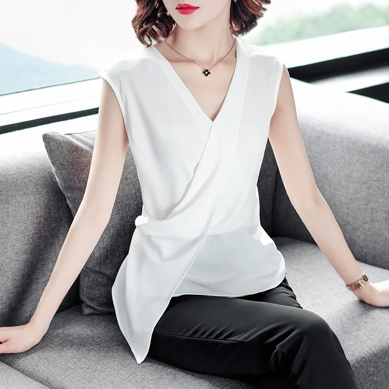 

Fashion Chiffon Vests Women Pure Color Sleeveless Tank Top Spring Summer New Fashion Female Sleeveless Casual Thin Tops