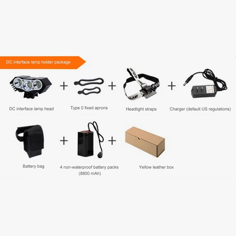 

New Waterproof LED Bicycle Light 4 Modes Bike Front Lamp Headlight Rechargeable Battery Pack Riding Flashlight Warning Headlight