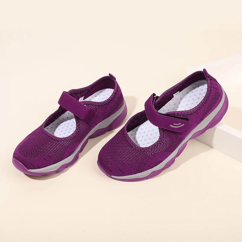 

Женские вулканизированные туфли, дышащая сетчатая обувь на липучке, нескользящая обувь на платформе, 2021