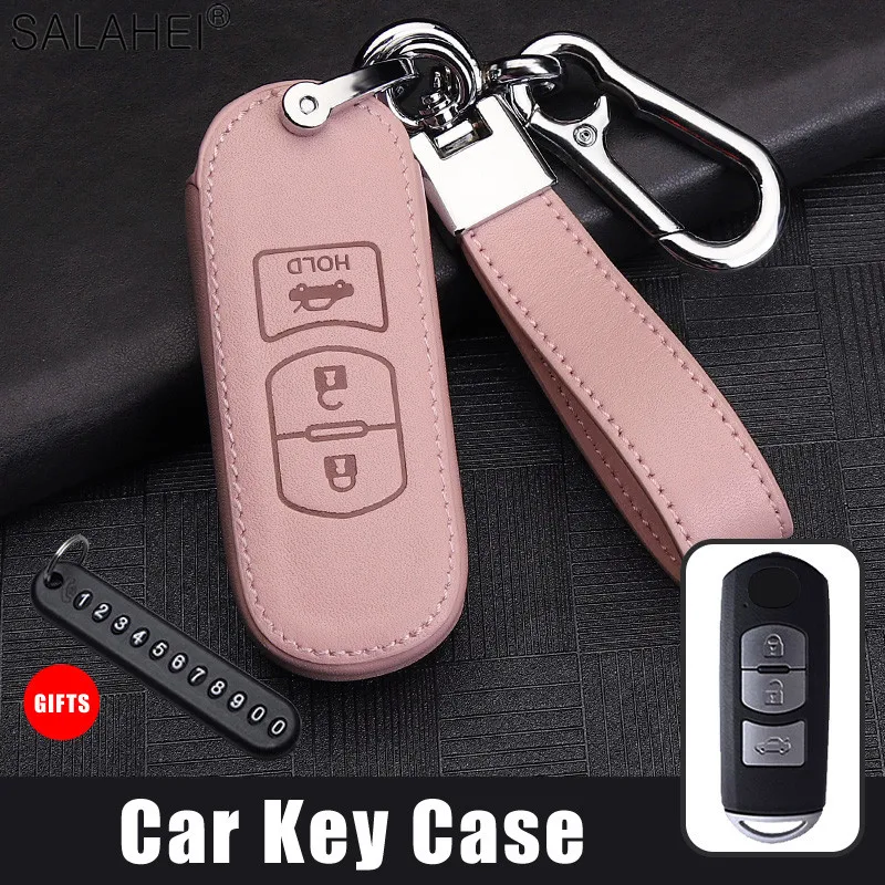 

Genuine Leather Car Key Cover Case Shell For Mazda 2 3 6 Atenza Axela CX-3 CX3 CX4 CX-5 CX5 CX 5 CX7 CX8 CX9 MX5 2017 2018 2019