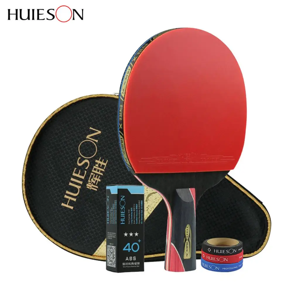 

Tennis Racket Long Handle Short Blade Rubber Carbon With Double-sided Spikes In Ping-pong Rackets With Case