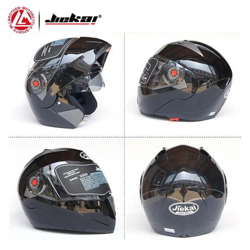 Мотоциклетный шлем Jiekai 105 с двойным козырьком в горошек | Автомобили и мотоциклы