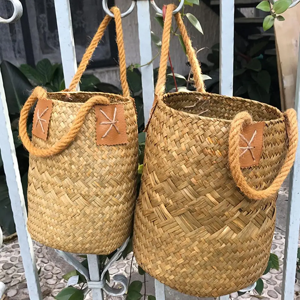 Подвесной ротанговый корзина водорослей тканые корзины для хранения садовая