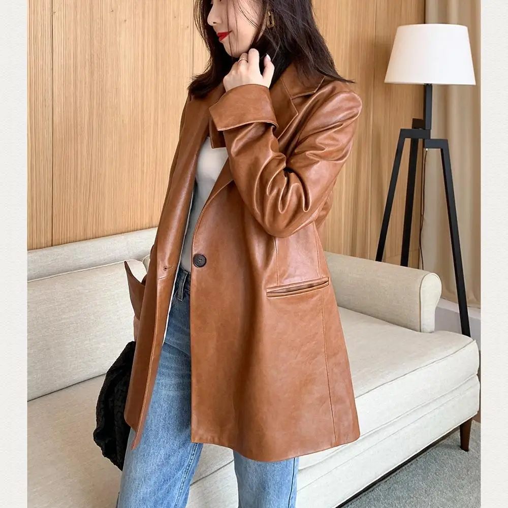 Женские пальто из 100% натуральной кожи модные женские куртки 2020 овчины с длинным