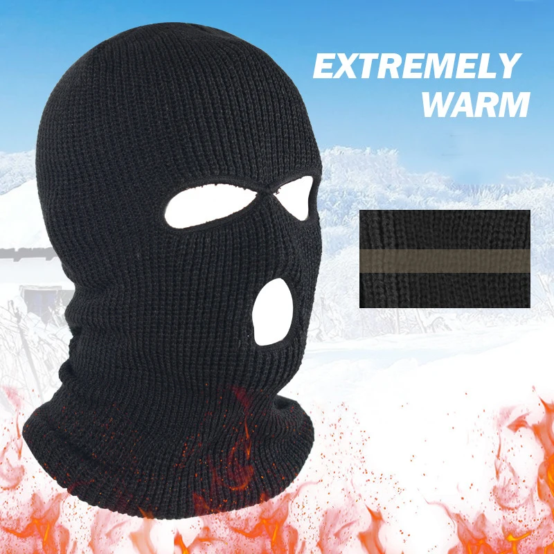 Вязаная маска на все лицо с 2/3 отверстиями лыжная зимняя теплая вязаная Балаклава
