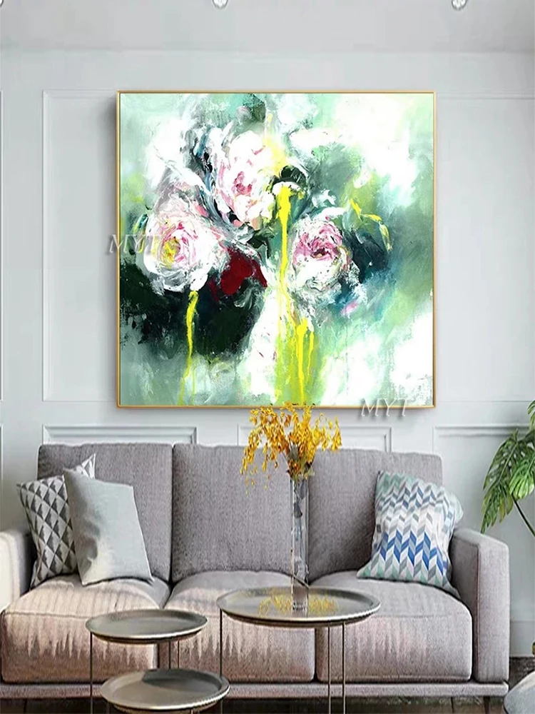 Картина маслом ручной работы палитра ножей цветок картина искусство на холсте