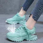 Кроссовки женские массивные на шнуровке, Вулканизированная подошва