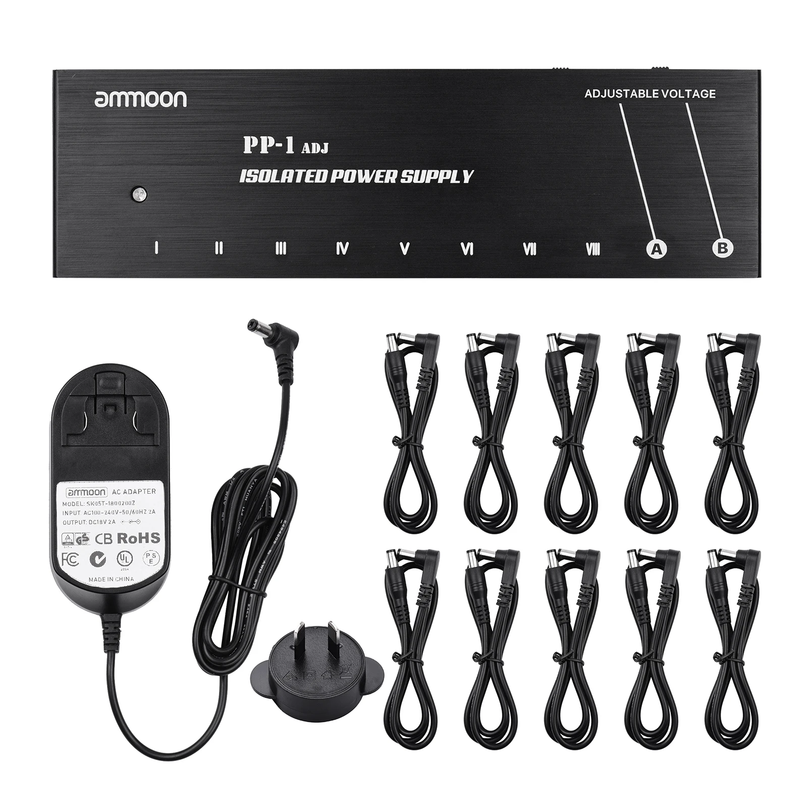 Ammoon PP-1 портативный гитарный источник питания дистрибьютор 10 изолированных DC
