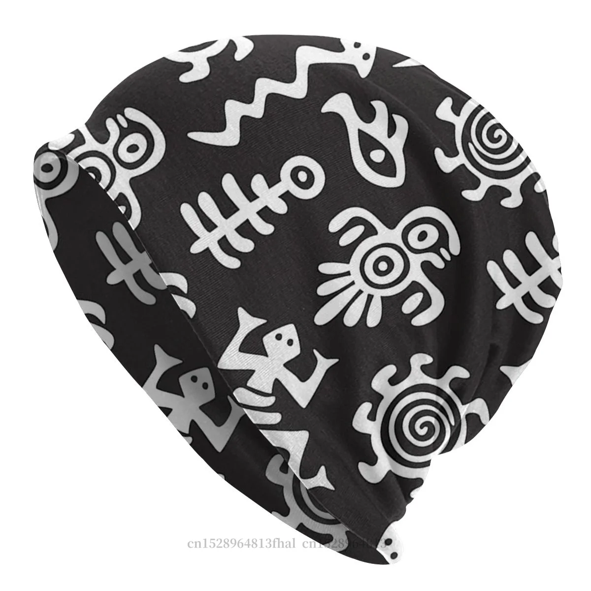 

Skullies Beanies Hat Native Pattern Winter Beanie Caps For Men Women Mayan Aztec Calendar Ski Caps Soft Bonnet Hats