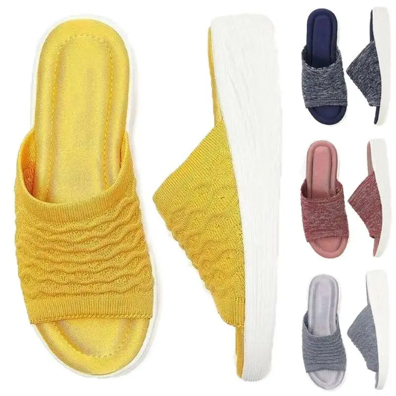 

Fashion Women's Plain Casual Slippers Ladies Flat Sandals Summer Outdoor Shoes