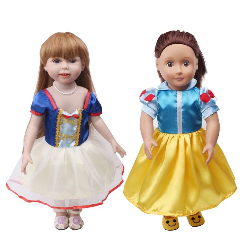 18 дюймовые девочки платье куклы американская новорожденных желтого цвета для