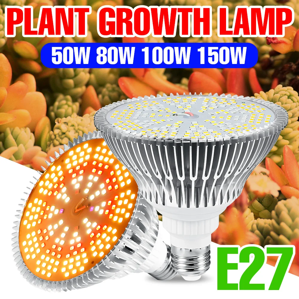 Фитолампа E27 для гидропоники Светодиодный лампа полного спектра выращивания