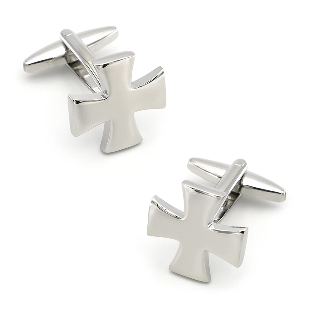 

Cross Cuff Links For Men War Series Design Quality Brass Material Silver Color Cufflinks Wholesale&retail