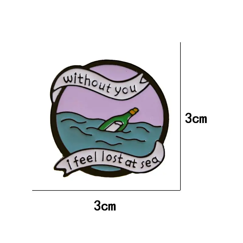 Розовая Круглая булавка на лацкан в бутылке для одежды металлические аксессуары