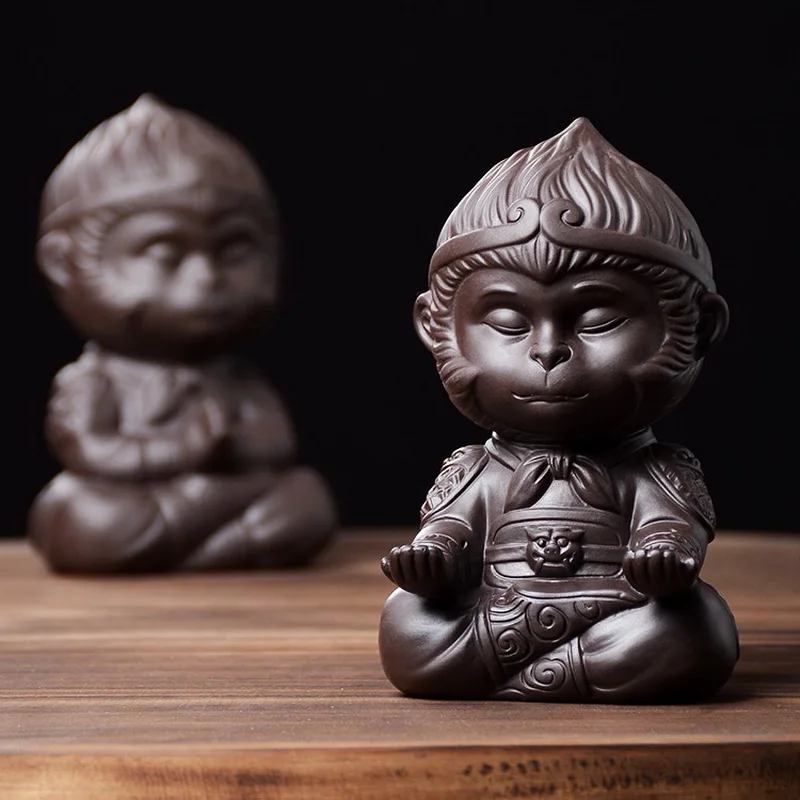Новая керамическая фигурка обезьяны для аквариума украшение китайская