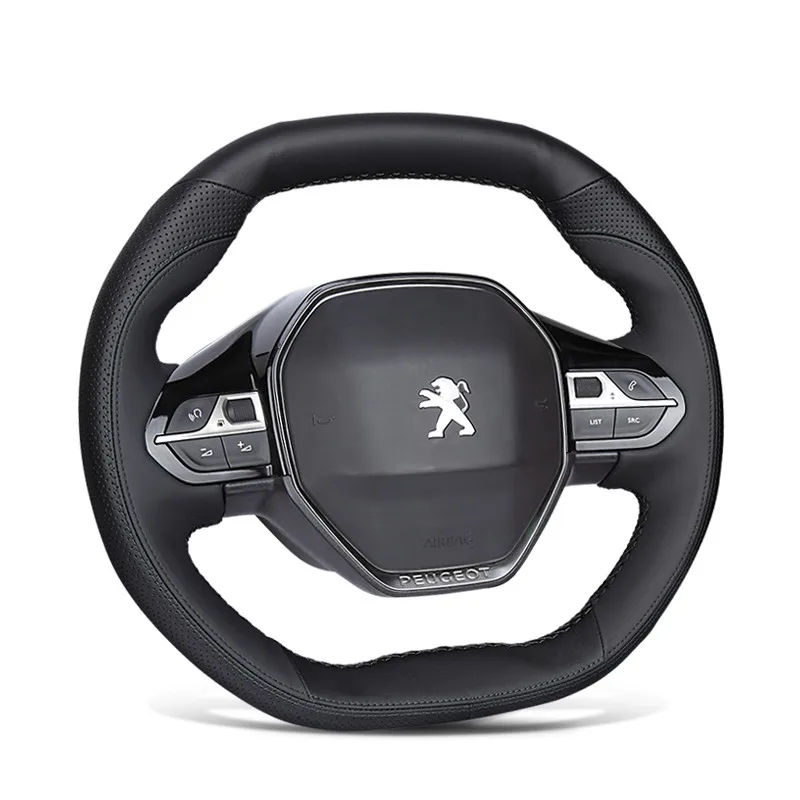 

For Peugeot 2008 4008 5008 for Peugeot 508L DIY custom leather car interior steering wheel cover car accessories