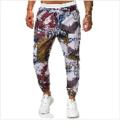 SHUJIN PuimentiuaAutumn Solid Loose Straight Men's Casual Pants Long Trousers Waist Pants Men Plus Size Cotton pantolon erkek