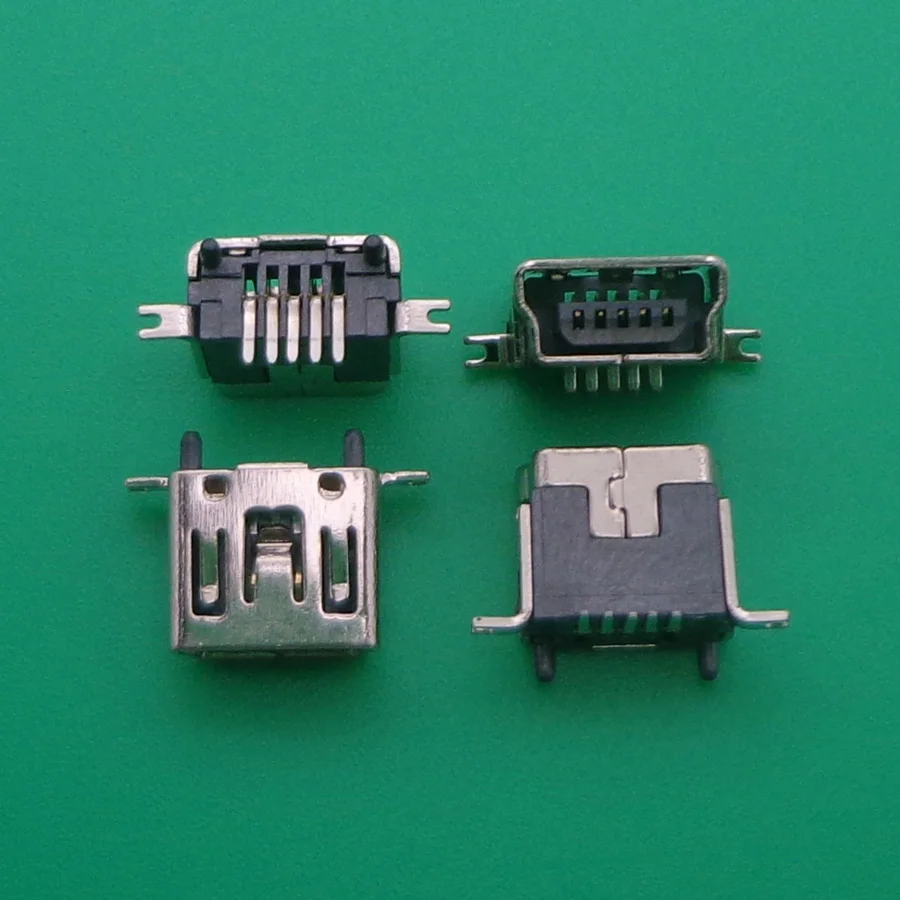 10 шт. мини usb Тип B Женский 5 Pin DIP Вертикальная ножка PCB 180 градусов разъем V3 Micro USB короткий абзац
