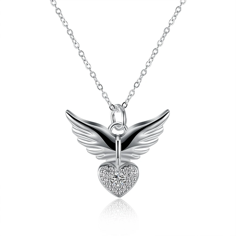 

Silver Heart Fly Set Diamond Necklace Accessories Wholesaler