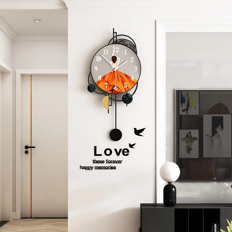 

Nordic Light luxury clock wall clock living room clock creative personality simple modern household fashion wall Watch