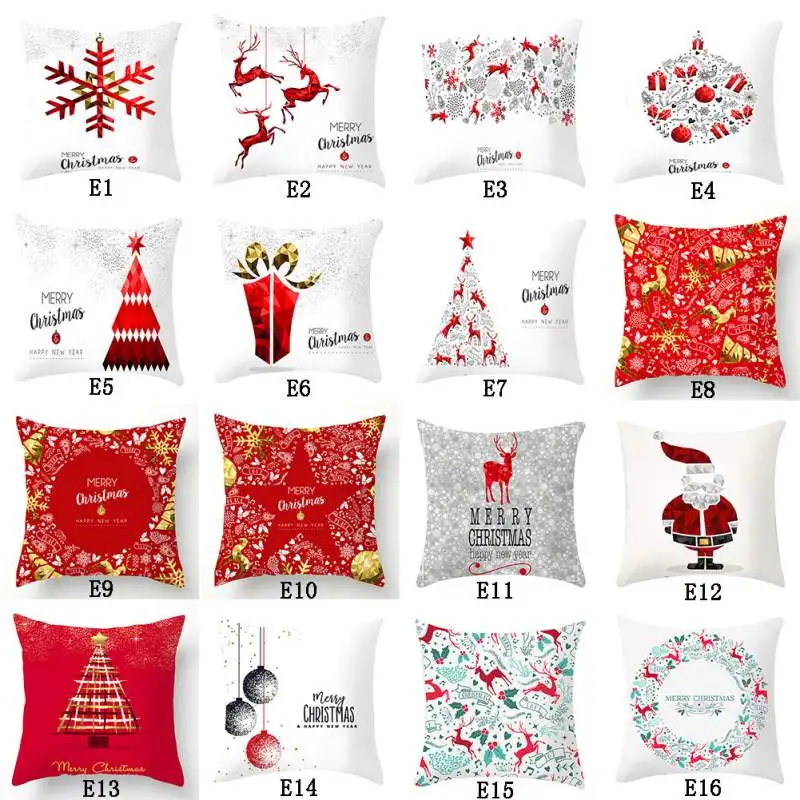 2020 веселые рождественские декоративные наволочки полиэстер Санта Клаус лось