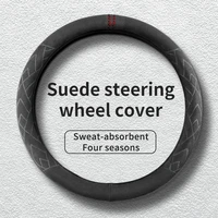 suede 38cm steering wheel cover genuine leather for bmw f15 f16 f30 f30 f32 f21 e90 f01 black tri colors alcantara accessories