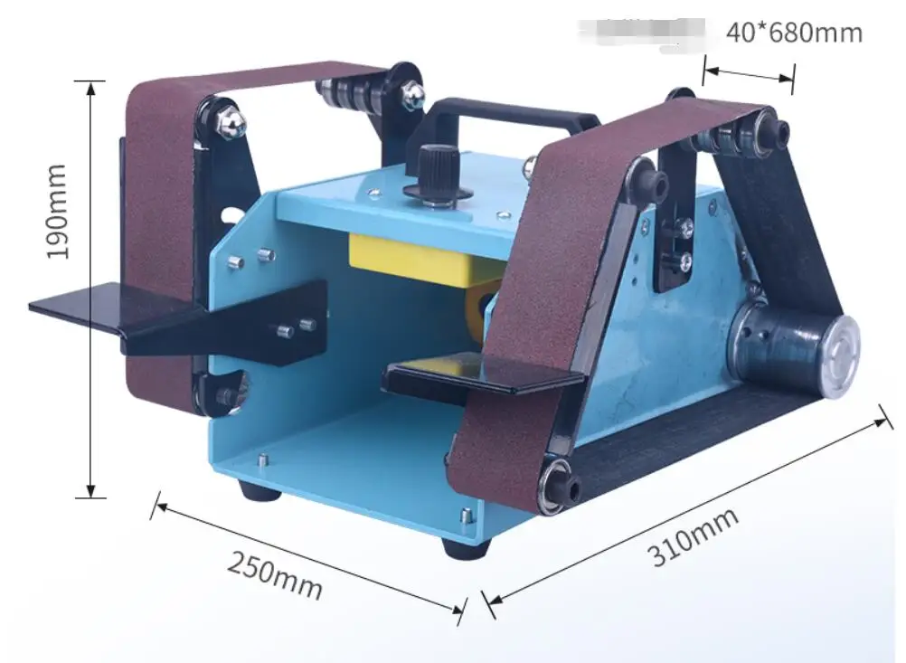 

speed adjustable Belt Sander DIY Desktop knife sharpener polishing machine metal wood Sanding machine with 6pcs 680x40MM belt