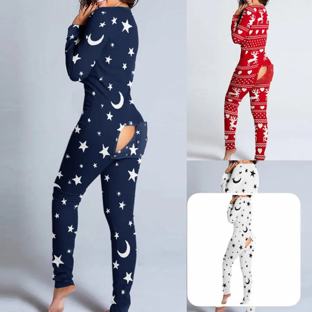 

Модный женский комбинезон с V-образным вырезом и принтом звезд и Луны
