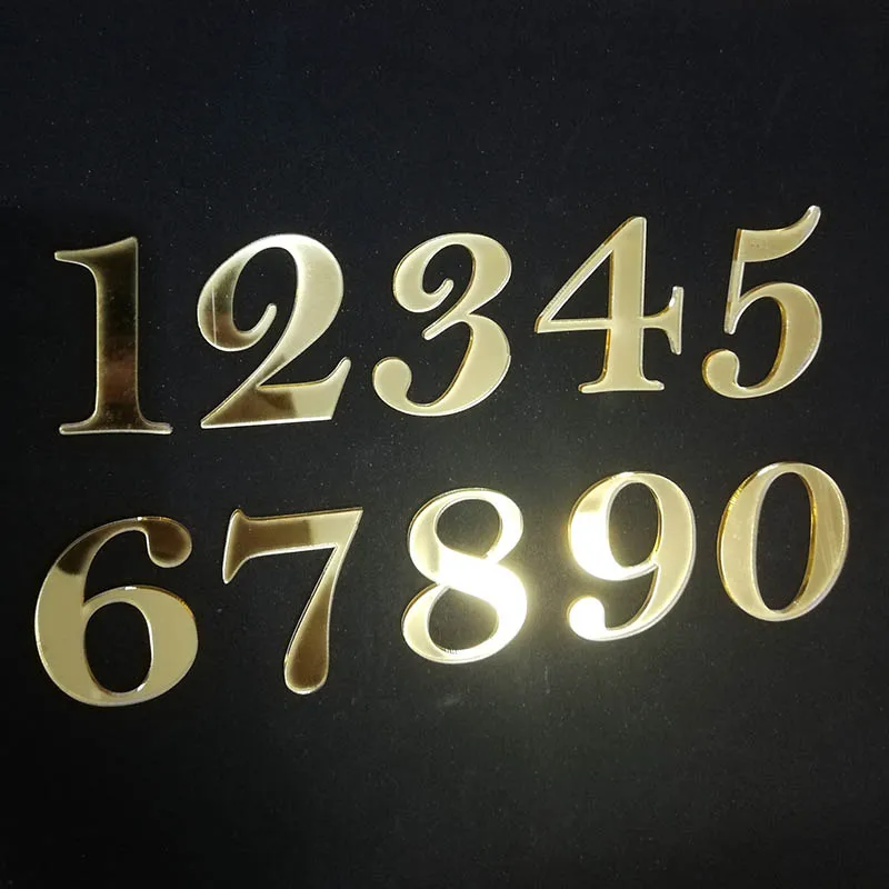 100 шт 4 см на заказ зеркальные Золотые Серебряные Акриловые цифры