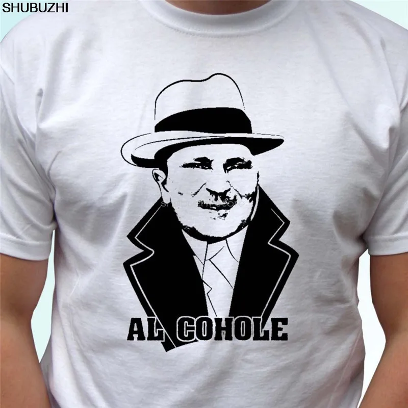 Футболка Al Cohole biala смешная Мужская рубашка в польском стиле sbz6419 | Футболки