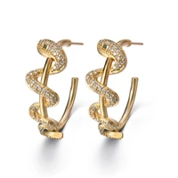 hoop earrings for women fashion animal snake shaped gold earrings small hoop drop earrings gift fine jewelry