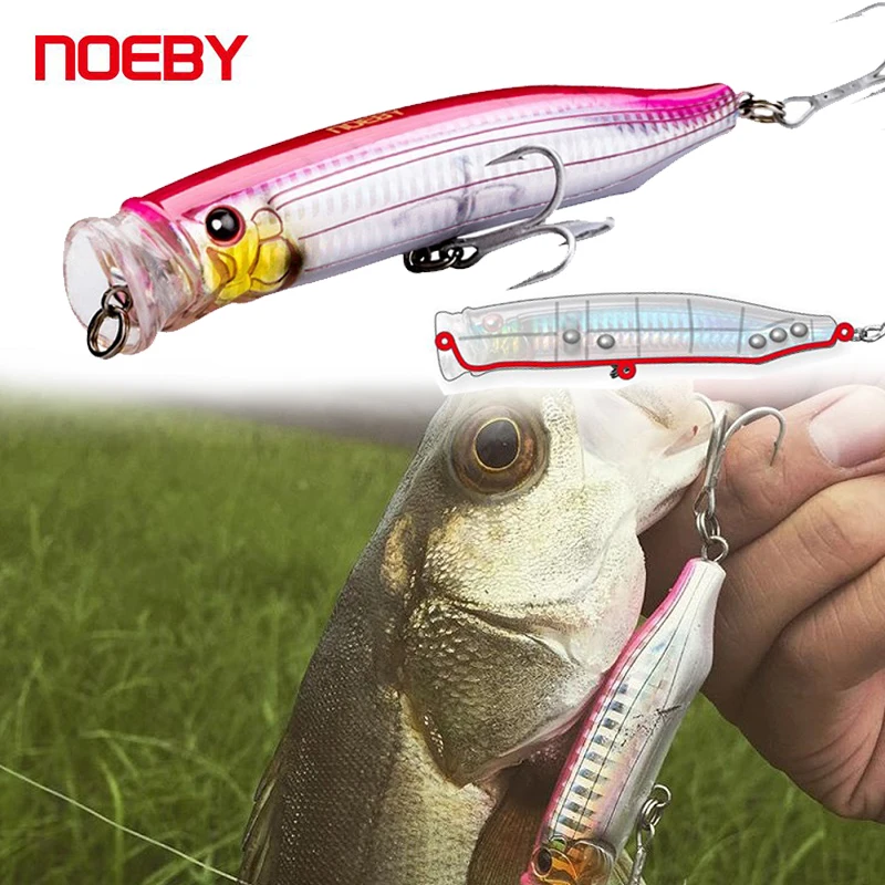 

NOEBY Topwater Lure Feed Popper Bait 100/120/150mm Poppers Floating Lure For Fishing Bass TACKLE Grosses Liches Tuna Fishing