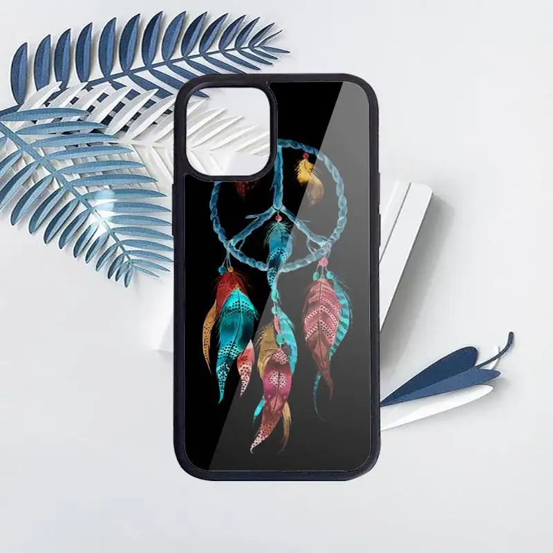 

Dream Wings Wind Chimes Feather Phone Case PC for iPhone 11 12 pro XS MAX 8 7 6 6S Plus X 5S SE 2020 XR