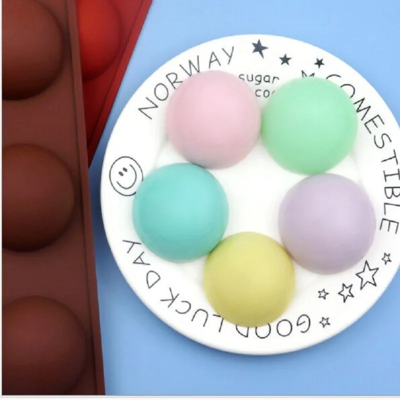 Silicone Cake Mould Semicircle Handmade soap mold Jelly pudding muffin Steamed cake baby rice ball modeling tool | Дом и сад