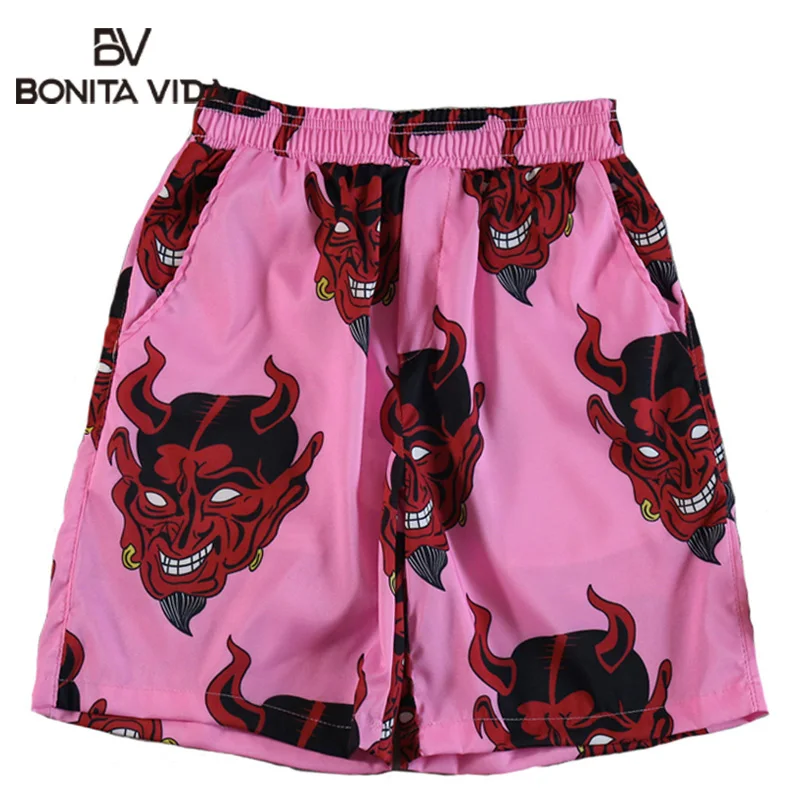 Bonita Vida Devil Full Ukiyo E шорты в стиле хип хоп с принтом для мужчин/женщин и мужчин