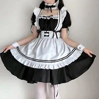 2021 black cute lolita maid costumes girls women lovely maid cosplay costume animation show japanese outfit dress clothes