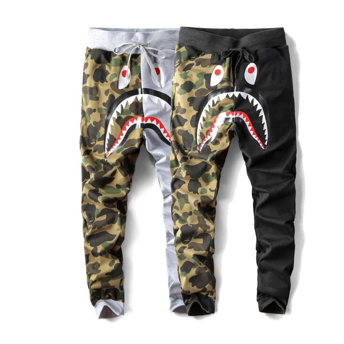 

Thin Camouflage Pants Loose Slacks Print Small Feet B ape shark Trousers Streetwear Harajuku Fashion Slacks Street Wear Pants