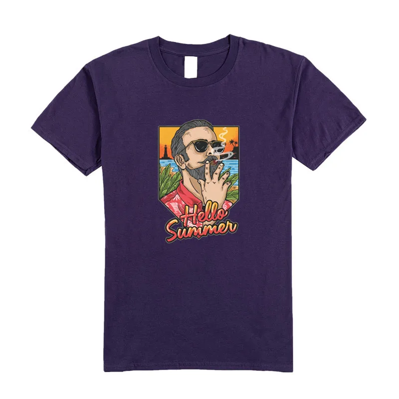 

New men's casual T-shirt slim O-neck short sleeve fitness hip-hop cotton jacket printed short sleeve T-shirt in summer fashion