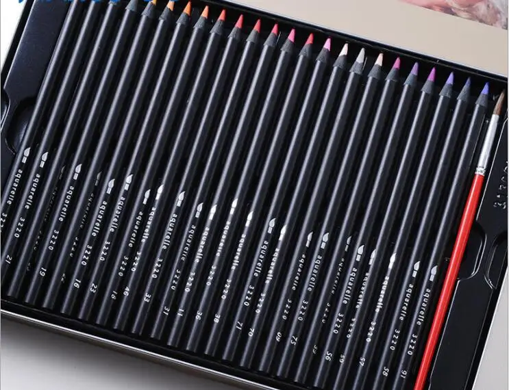 

Set of 48 Marco Color Pencil Black Wood Watercolor pencil Prismacolor Lapis de cor Colored Pencils for Drawing Art Supplies