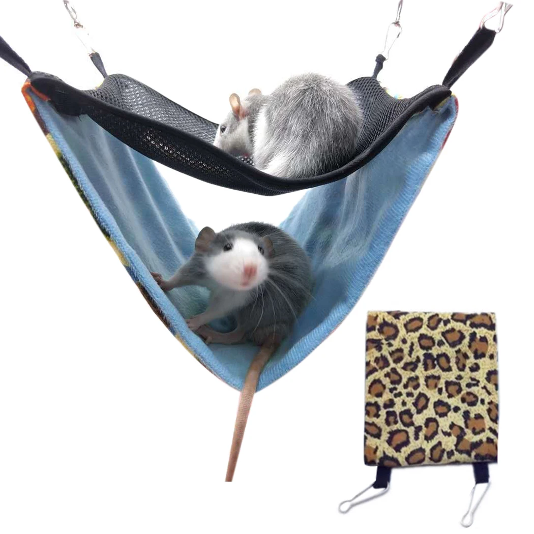 2 Layers Hamster Hammock Cotton Nest Double Layer Breathable Mesh Hanging Bed Nest For Chinchillas Small Pet Cage Accessories