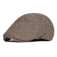 vintage herringbone newsboy cap men beret style men hats british western style ivy cap classic hats striped