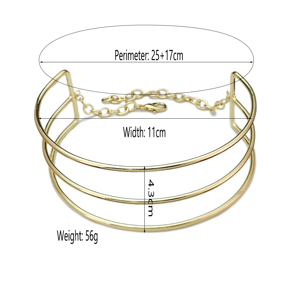 MANILAI 3-слойное металлическое колье-чокер ожерелья Женское Ожерелье-нагрудник