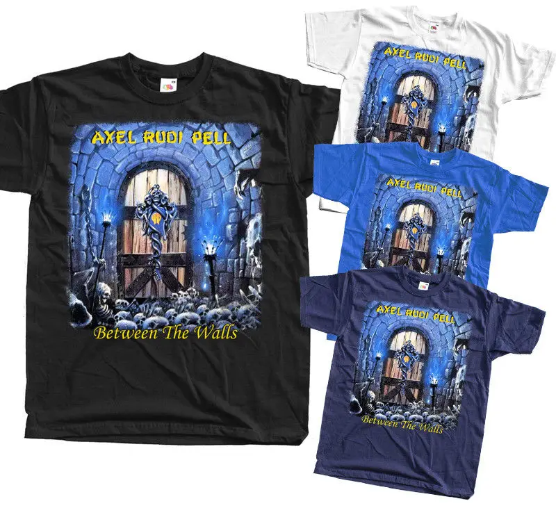 Axel Rudi Pell между стенами футболка 100 хлопок Размеры S 5Xl черный синий|Мужские