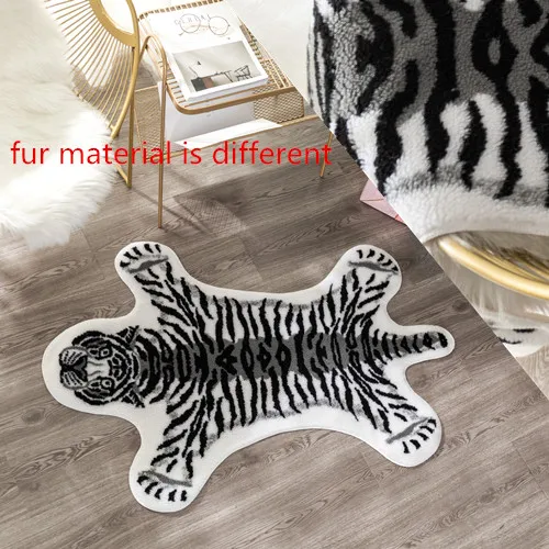 new tiger Коврик С Рисунком Тигра, коровы, леопарда, тигра, из воловьей кожи, искусственная кожа, нескользящий коврик, 94x100 см, ковер с животным принтом - Цвет: new tiger