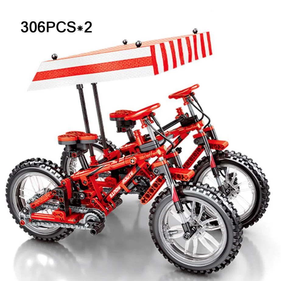 

Конструктор «Технический горный велосипед», 2 в 1 тандемный велосипед, Паровая сборка, кирпичи, развивающая коллекция игрушек