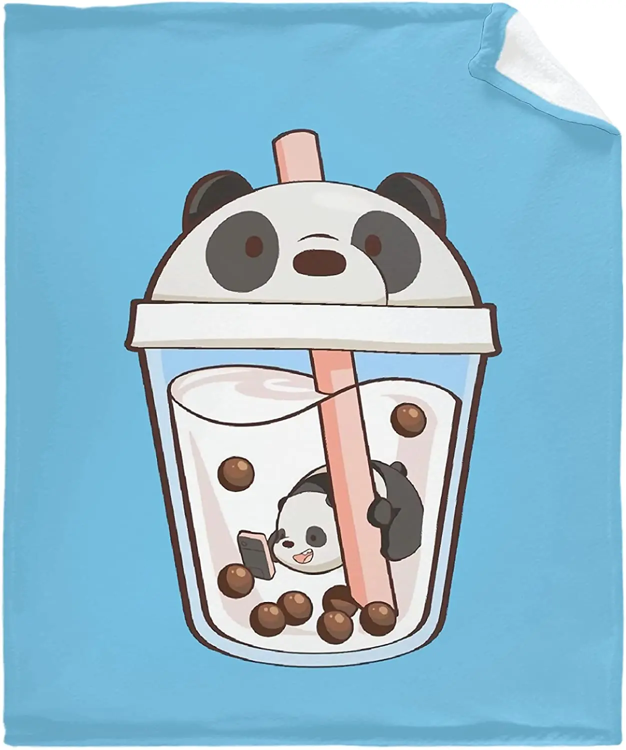 

Мягкое Фланелевое покрывало в стиле s fit, одеяло с молочным чаем панда Боба, Легкая удобная кровать, для дивана, подходит для любого сезона