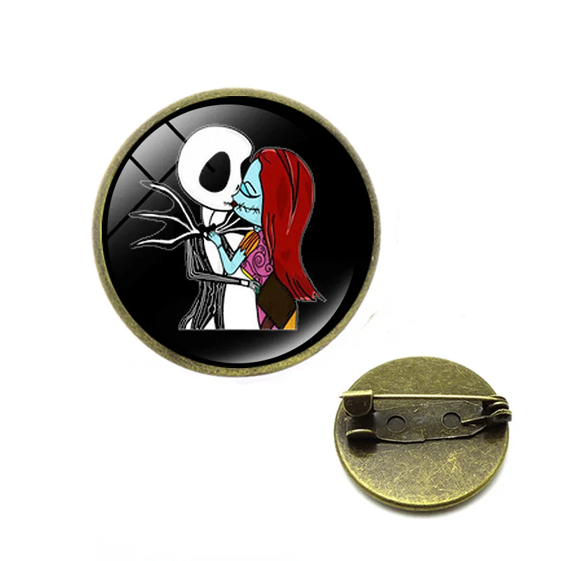 Кошмар перед рождественские броши Джек Скеллингтон и Салли булавки стеклянные